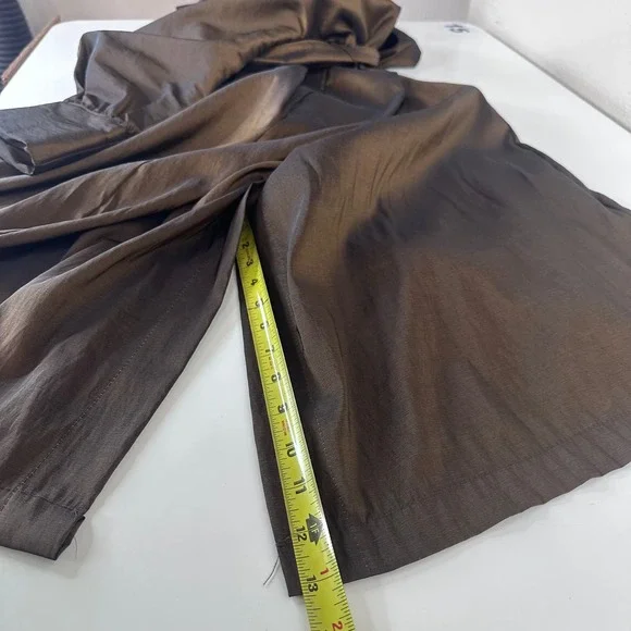 Vintage Mycra Pac Designer Wear Brown Bronze Long Raincoat Hooded Jacket P